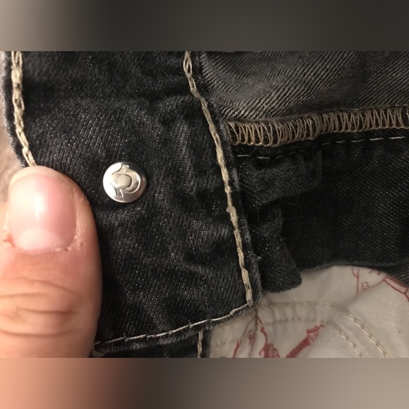 True religion jeans size 30 black with white stitching - Picture 9 of 10